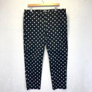 J. Jill Ankle Pants Womens Size 16 Black Tapered Paisley Career Office Classic